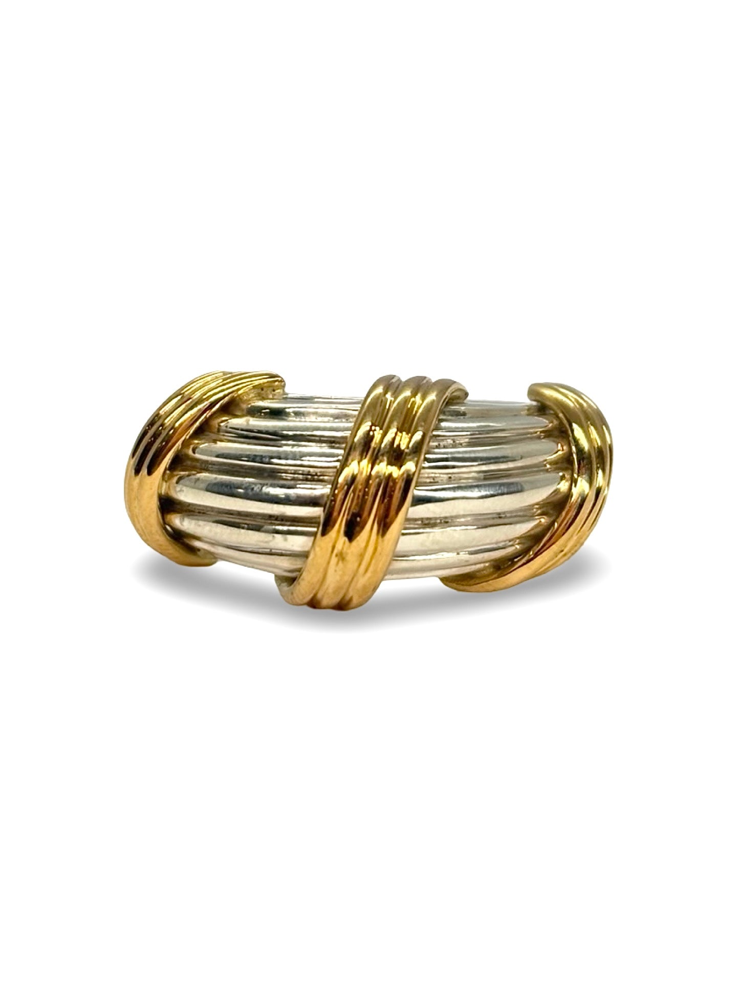 HERMÈS Bangle Ring in Yellow Gold and Silver