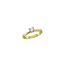 Yellow Gold Solitaire Ring with Diamond