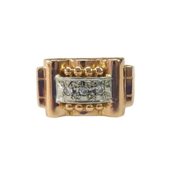 Tank Ring in Rose gold and Diamonds