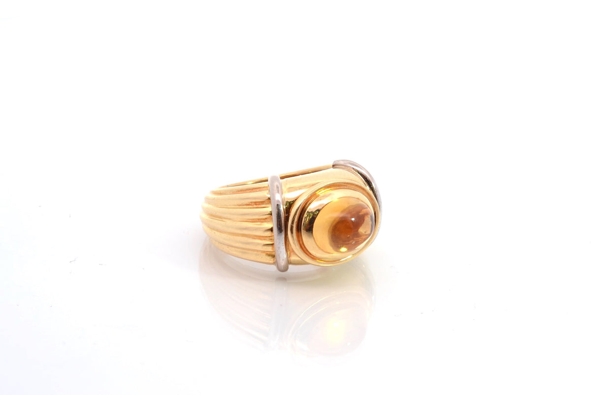 BOUCHERON "Jaipur" Yellow Gold and Citrine Bangle Ring