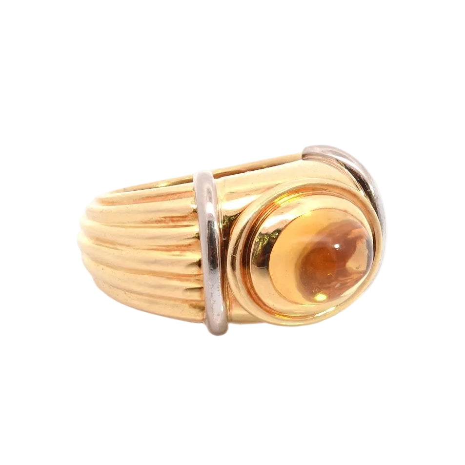 BOUCHERON "Jaipur" Yellow Gold and Citrine Bangle Ring