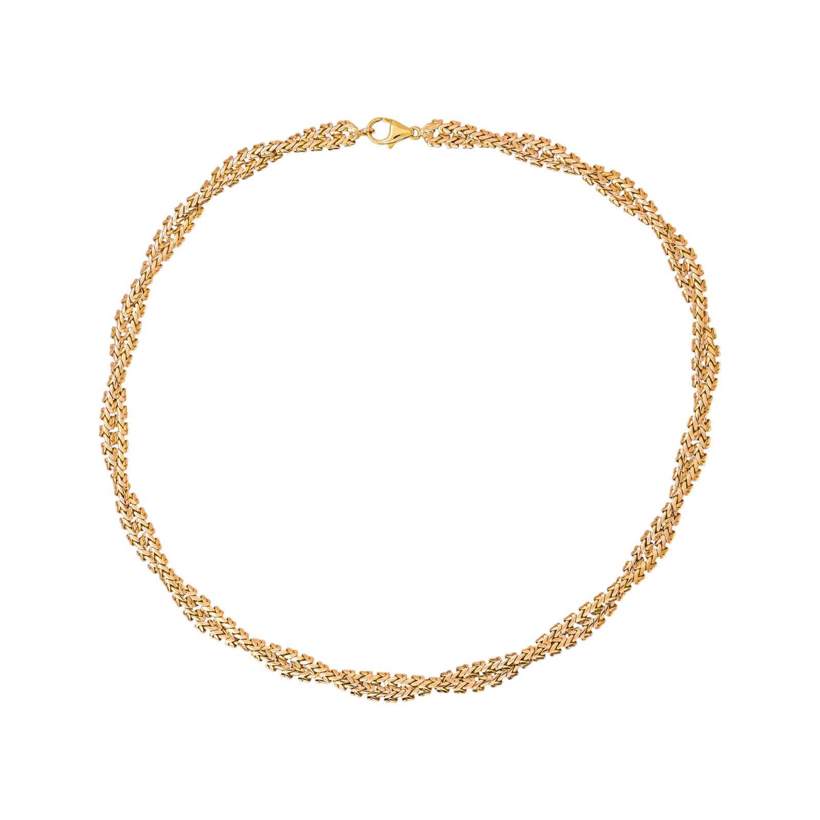 Collier maille tressée Or rose