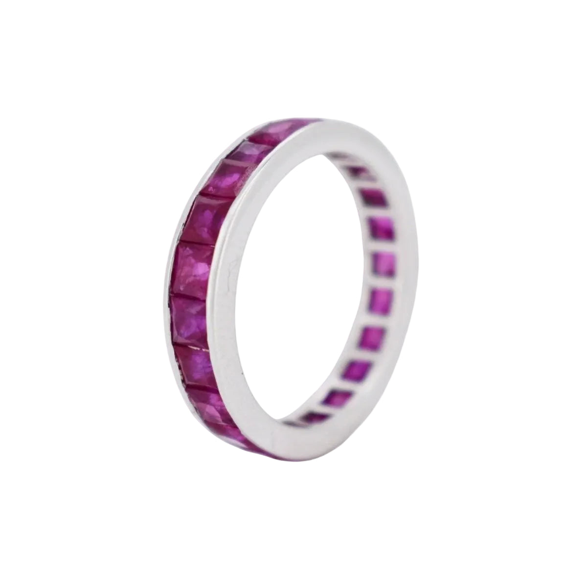 White gold and Ruby Wedding band ring