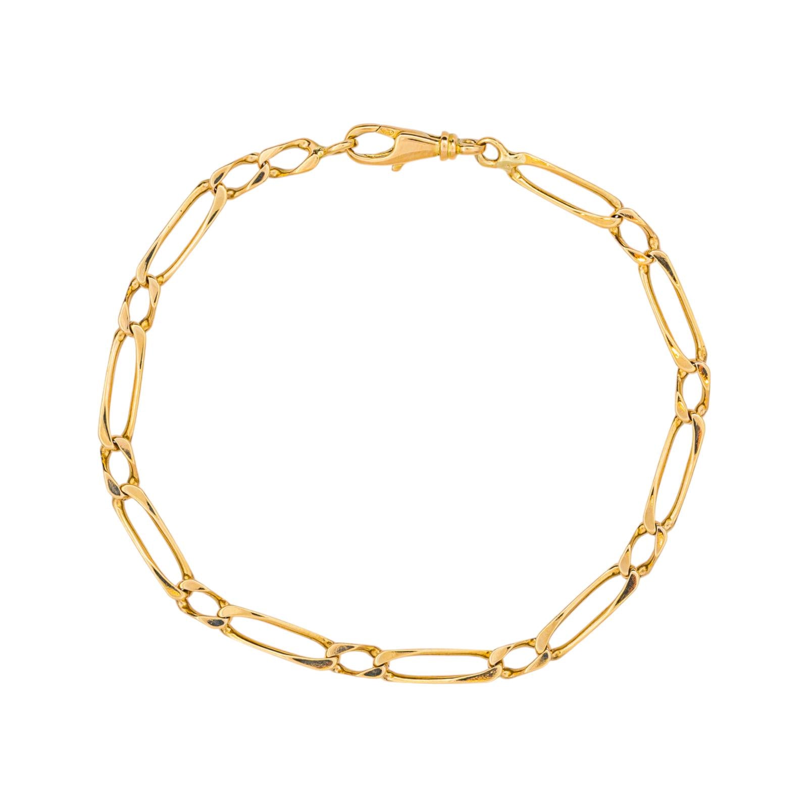 Bracelet Maille figaro  Or jaune