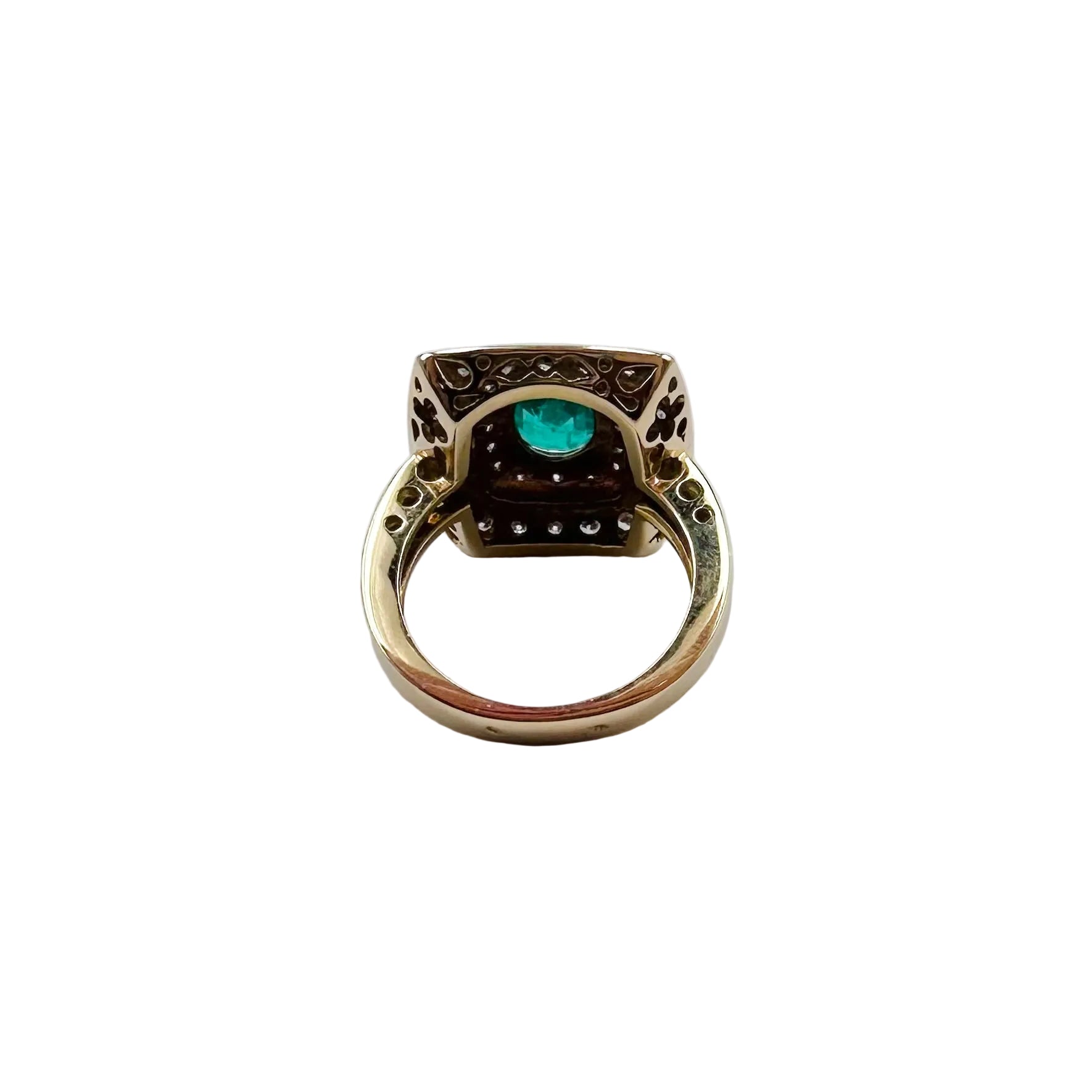 Yellow gold, emerald and diamond Entourage Ring