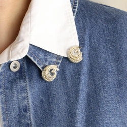 White Gold and Pearl Brooches