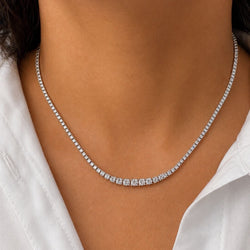 "Rivière" Necklace in White Gold and Diamonds