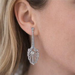 White Gold and Diamond Drop Earrings