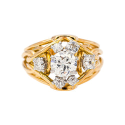 Retro White Gold Diamond Ring