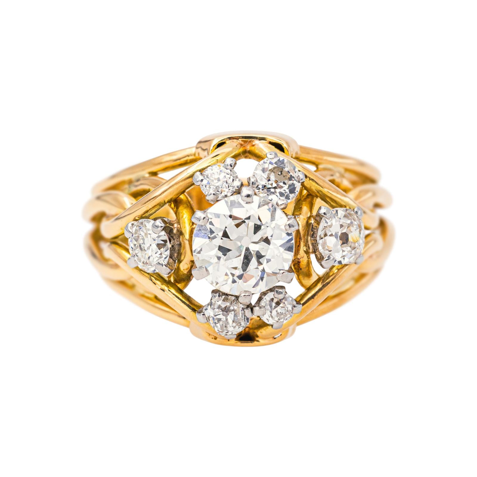 Retro White Gold Diamond Ring