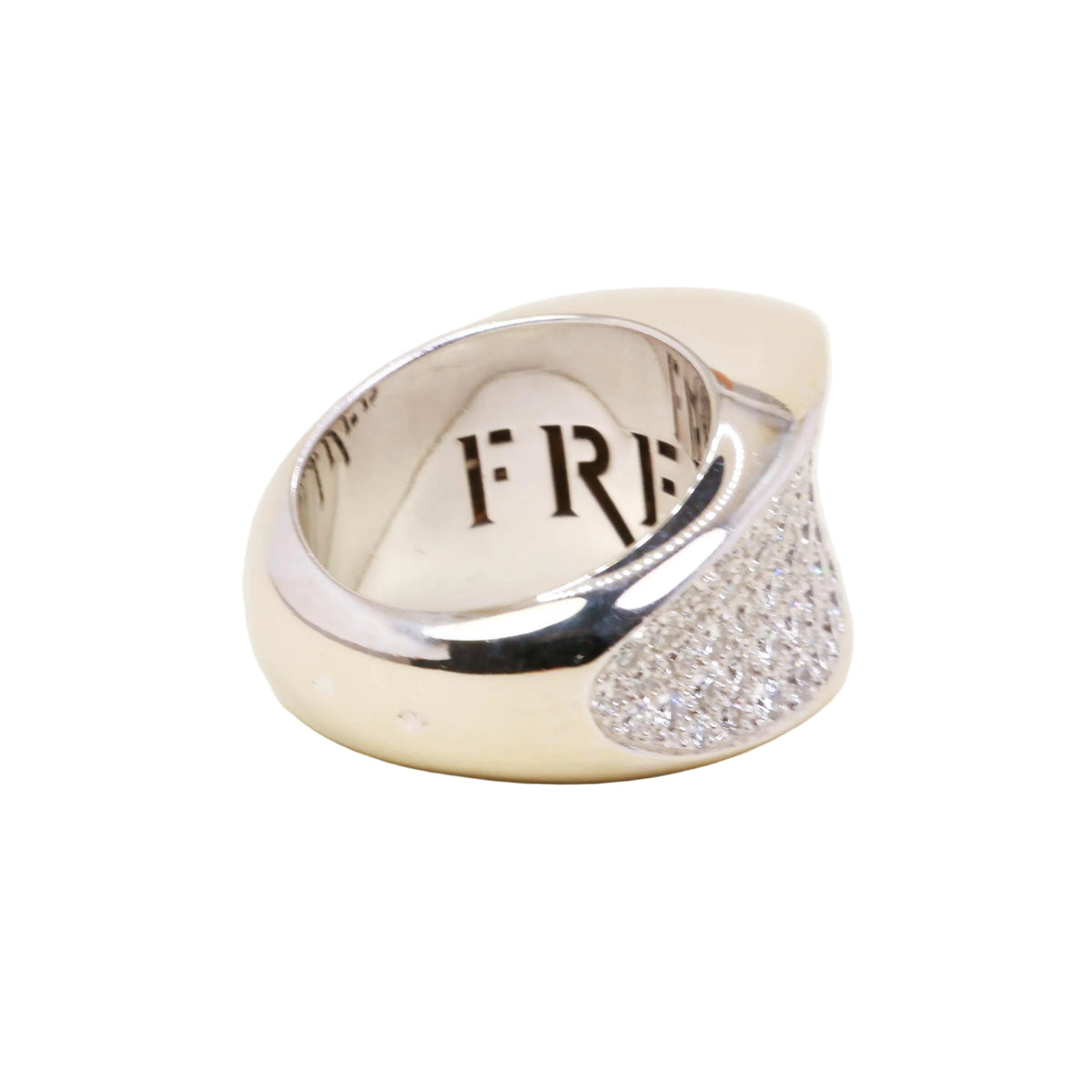 FRED "Candy" White Gold and Diamond Bangle Ring