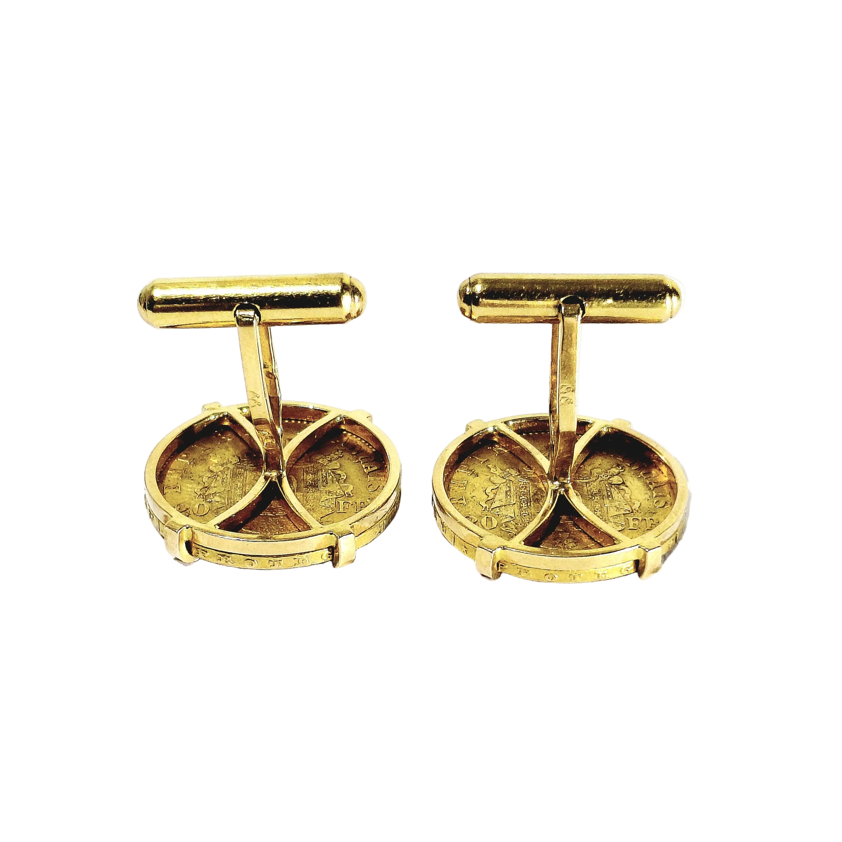 Yellow gold cufflinks