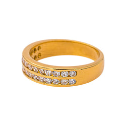 Bague Demi-alliance Or jaune Diamant
