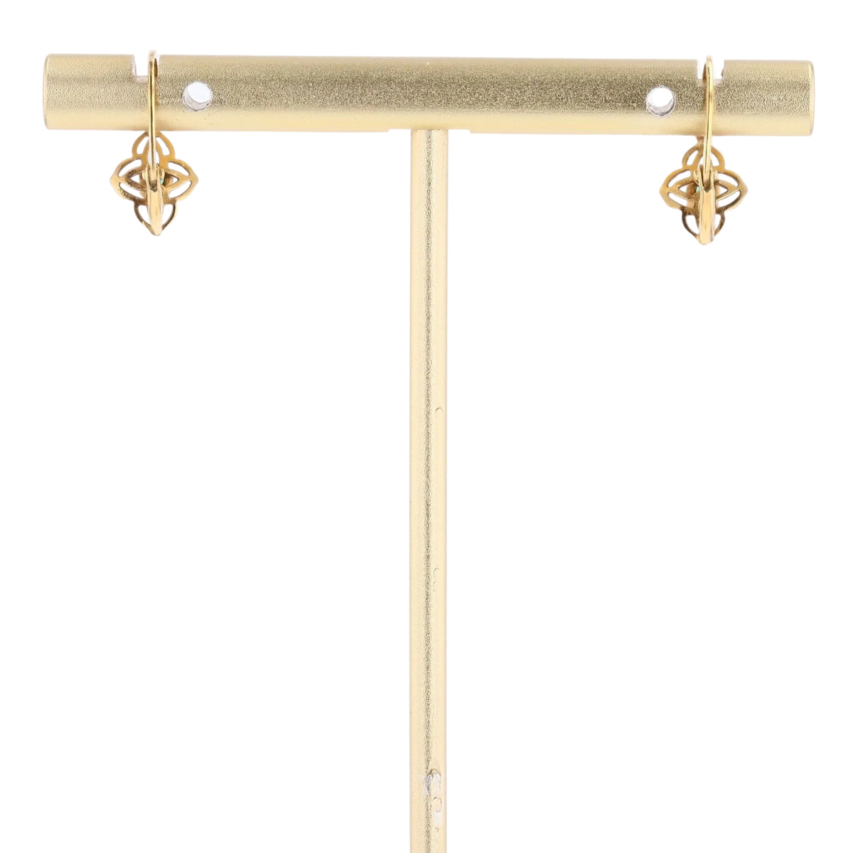 Boucles d'oreilles Dormeuses en or jaune et émeraudes