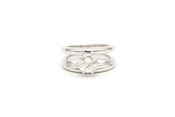 Bague Solitaire en or blanc et diamant