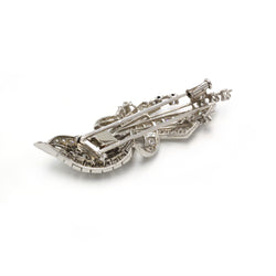 Double-Pin Brooch in Platinum and Diamonds