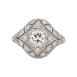 Platinum and Diamond Dome Ring