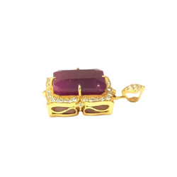 Yellow gold, Ruby, and Diamond pendant