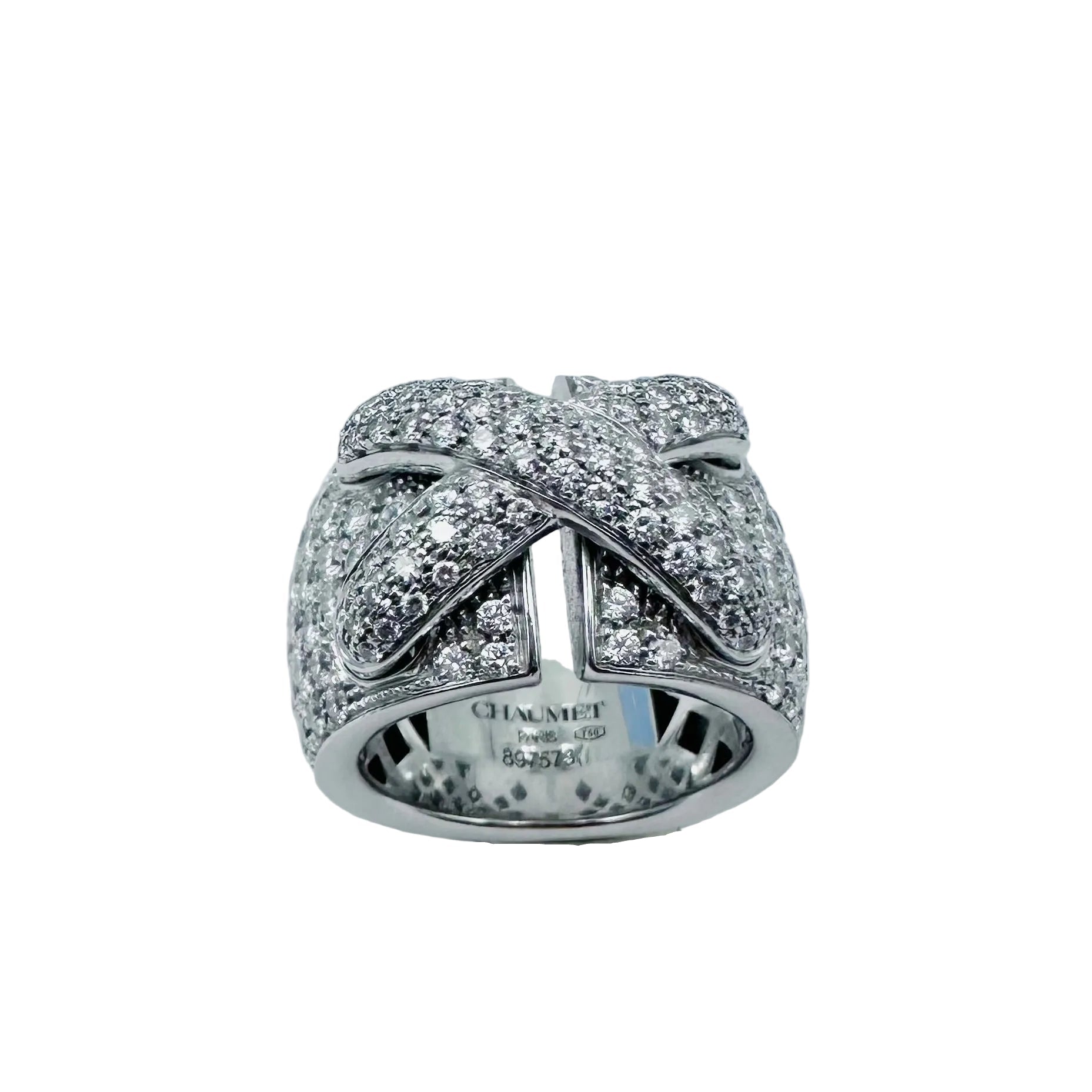 CHAUMET "Liens XL" Band Ring in white gold and diamonds