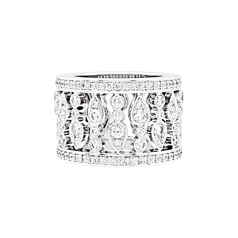 Bague Chopard, "Haute Joaillerie" or blanc et diamants.