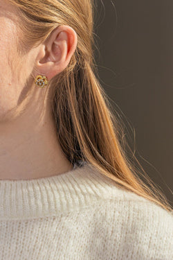 Yellow Gold Diamond Earrings