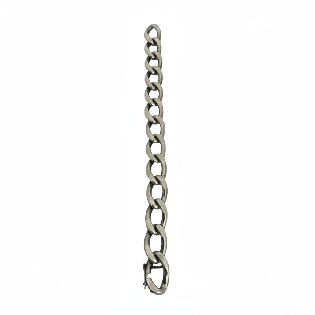 Silver Bracelet with Link Curb bracelet