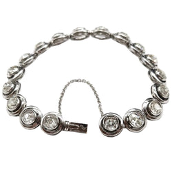 White gold, silver, and diamond bracelet
