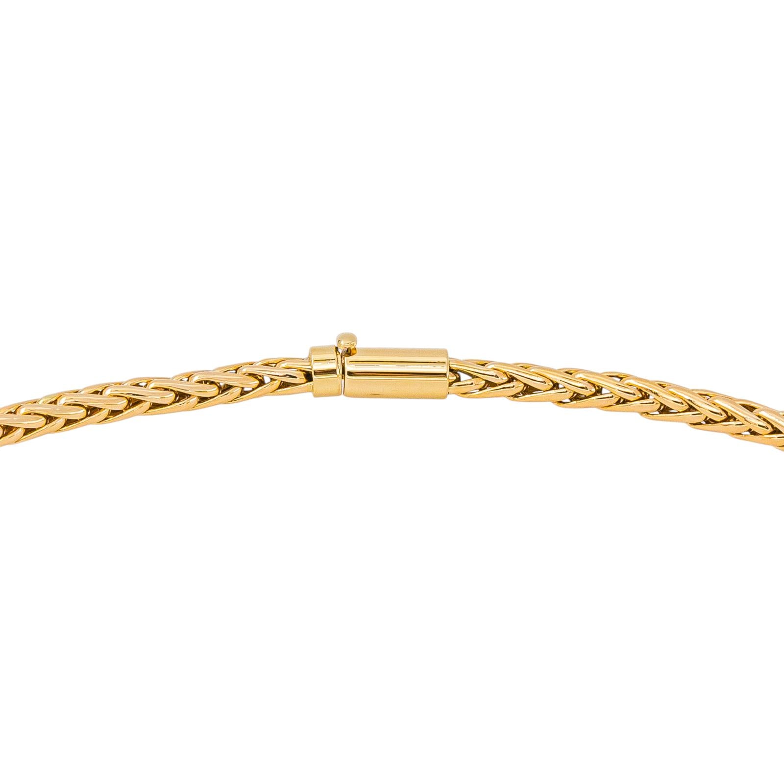 Yellow Gold Palm Leaf Link Necklace