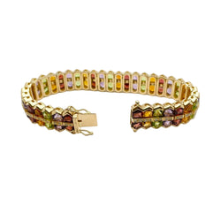 Bracelet GOUBLE' PARIS en or jaune, quartz, améthystes, tourmalines et diamants