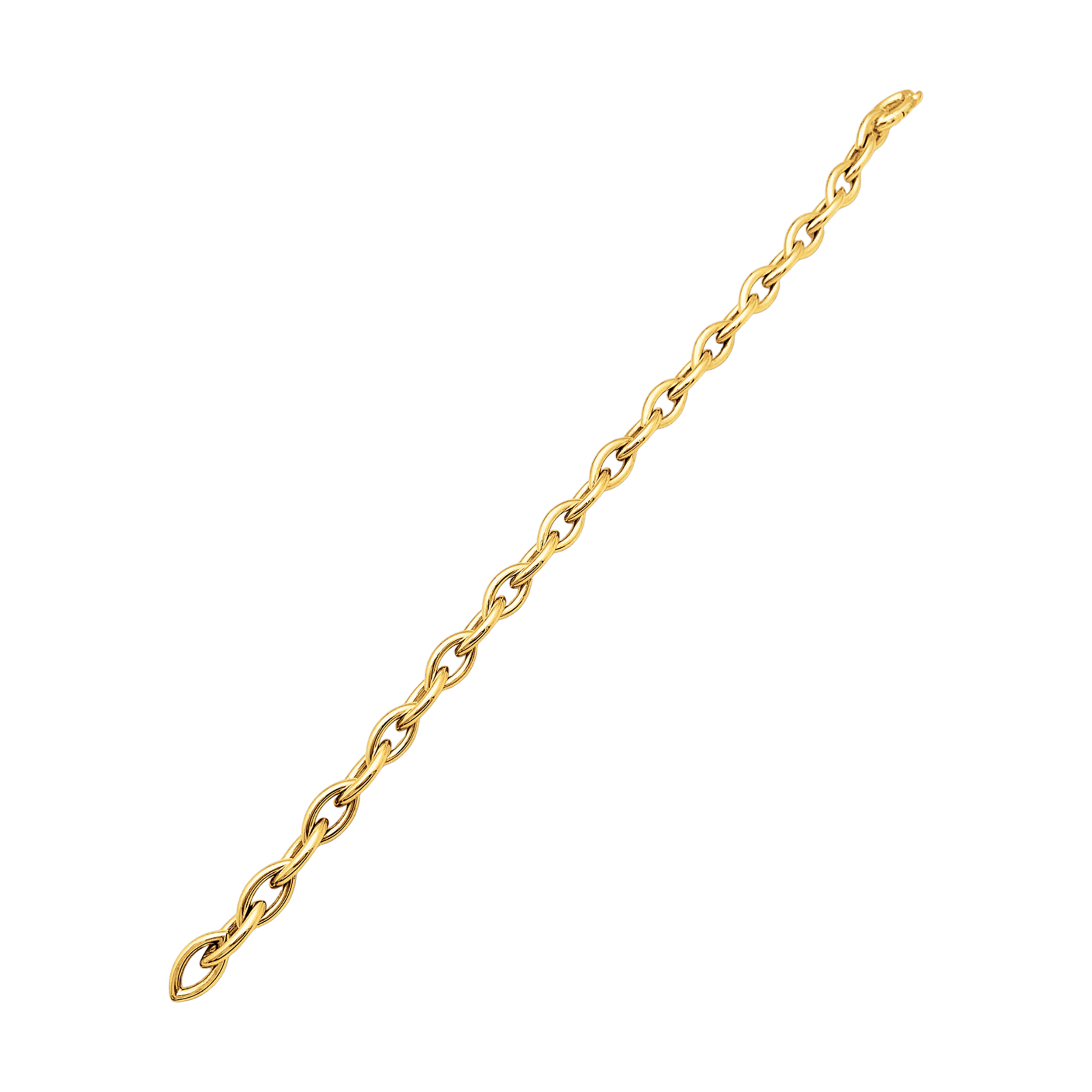 Bracelet Poiray, or jaune maillons navettes.