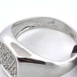 White Gold Signet Ring with Diamonds