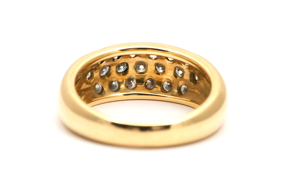 Yellow Gold and Diamond Pave Ring