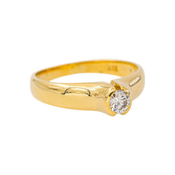 Yellow Gold Solitaire Diamond Ring