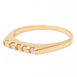 Bague Demi alliance Or jaune  Diamant