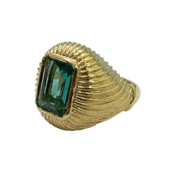 Yellow Gold and Emerald Dome Ring