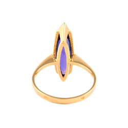 Yellow Gold Solitaire Ring with Amethyst