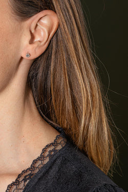 Boucles d'oreilles Puces Or blanc Diamant