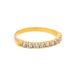 Half wedding band ring Yellow gold Diamond