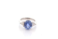 Bague Trilogie en or blanc, saphir et diamants