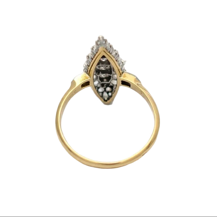 Marquise Ring in Yellow Gold and Diamonds