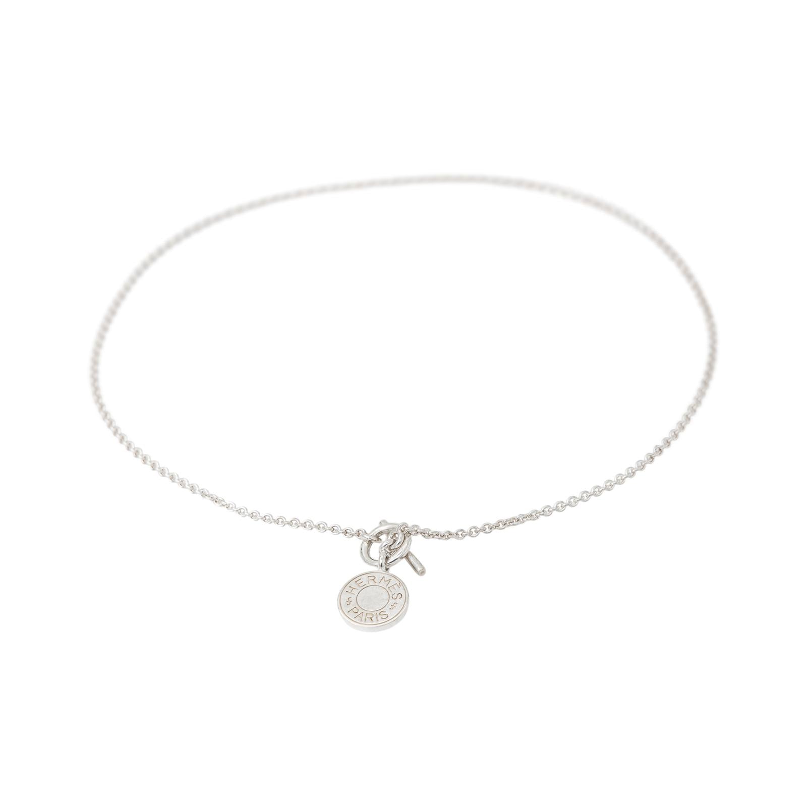 Hermès Ex-Libris Silver Forçat Link Necklace
