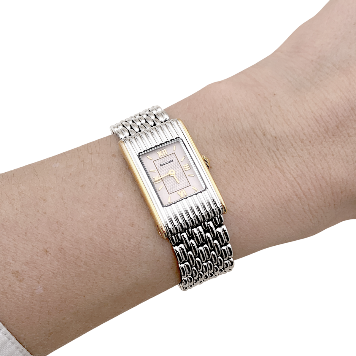 BOUCHERON "Reflet" PM Watch in Steel and Yellow gold