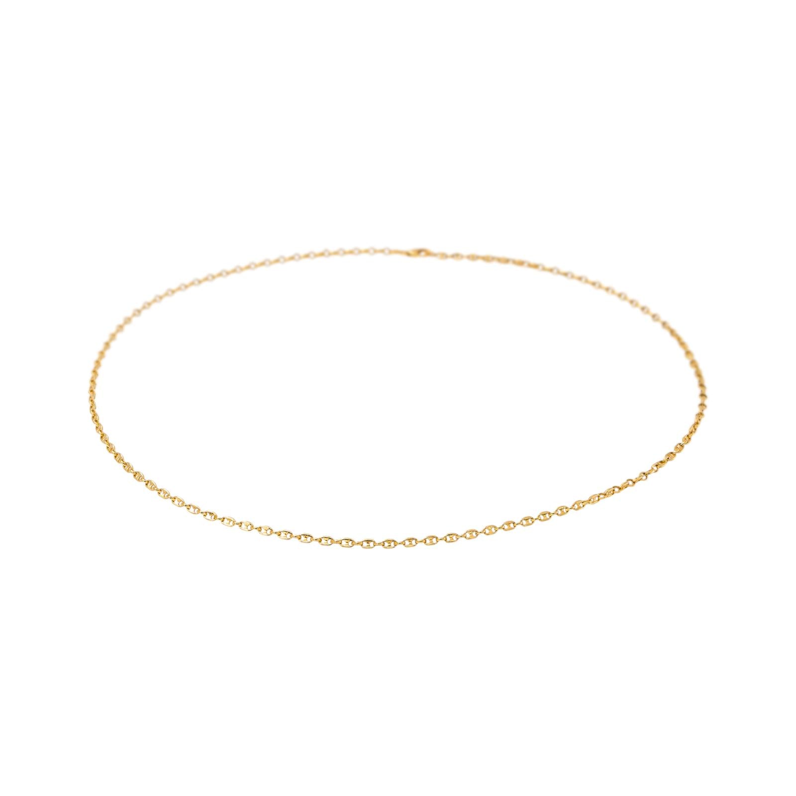 Yellow Gold Coffee Bean Link Necklace