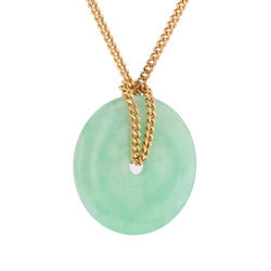Collier Pendentif en or jaune et jade