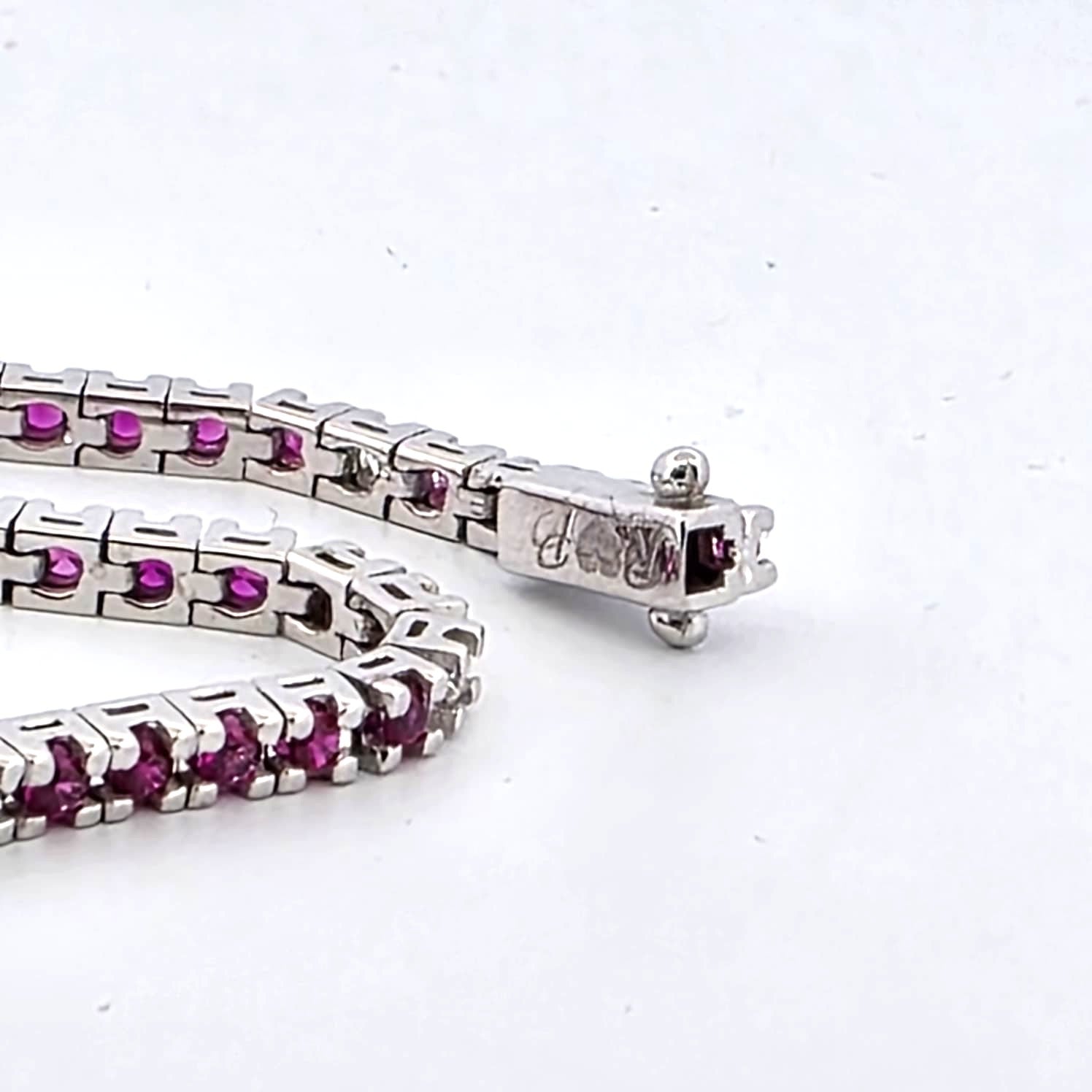 Bracelet Ligne in White gold, Ruby and Diamonds