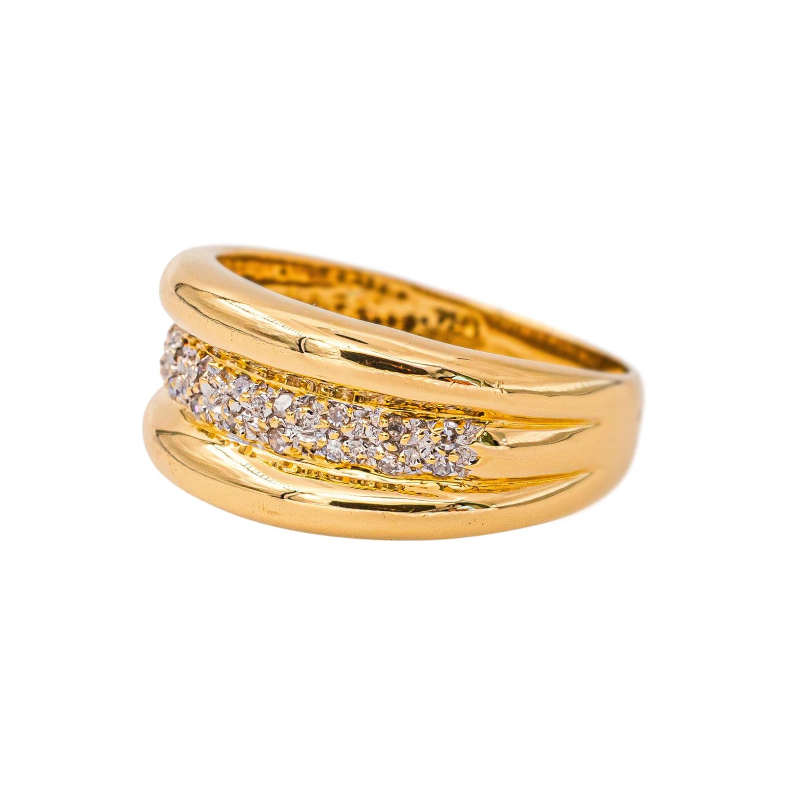 Bague Bandeau Or jaune Diamant