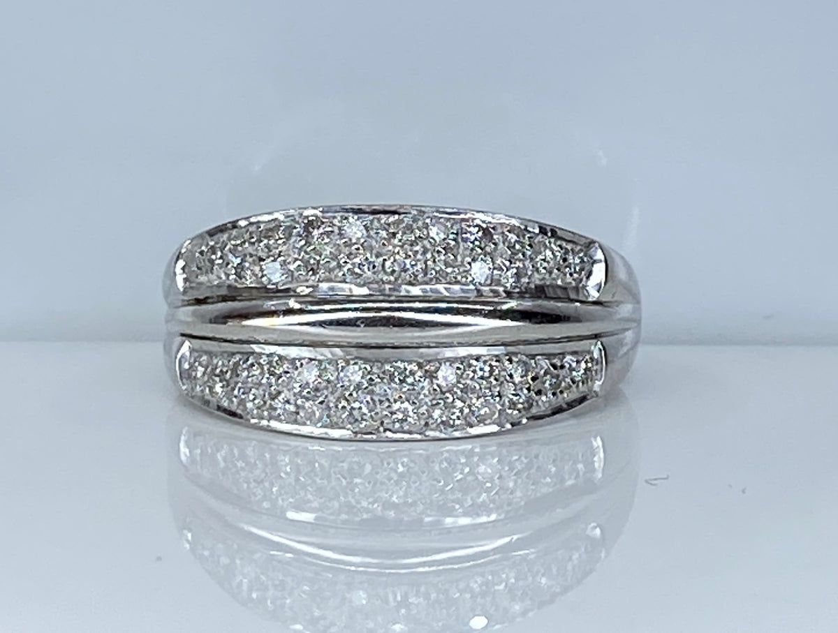 Gold and Diamond Bangle Ring