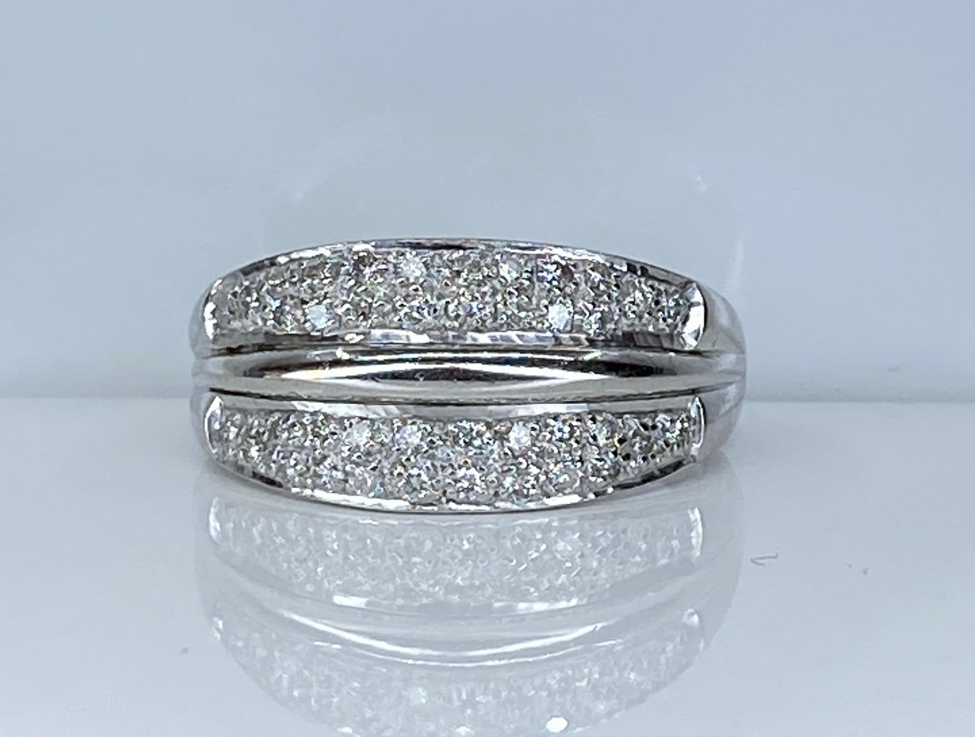 Gold and Diamond Bangle Ring