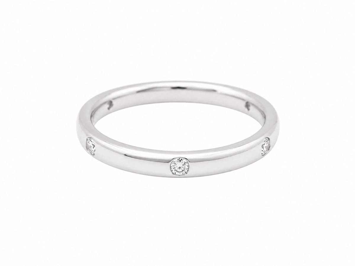 POMELLATO "Lucciole" Wedding Band in White Gold and Diamonds