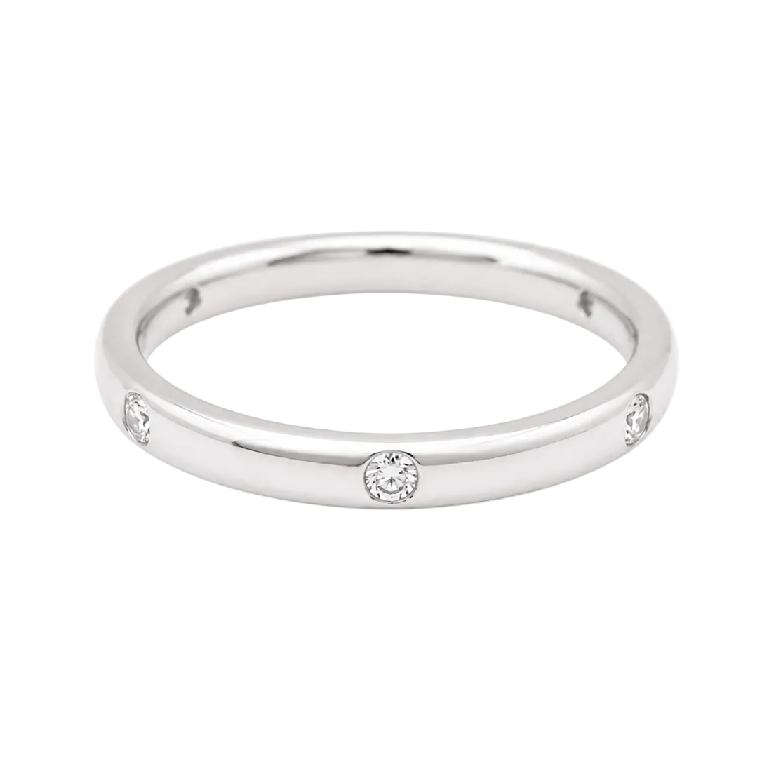 POMELLATO "Lucciole" Wedding Band in White Gold with Diamonds